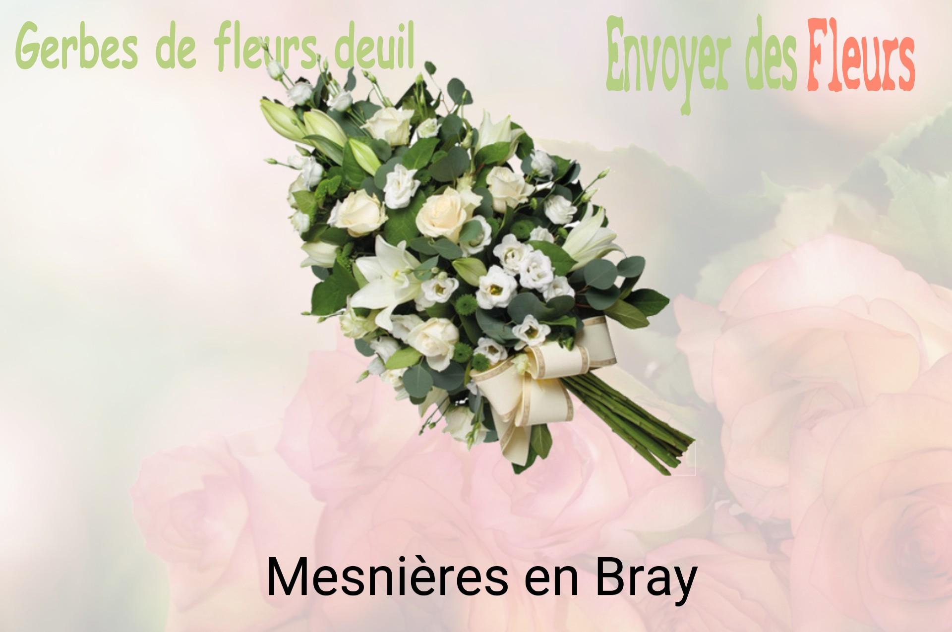 Gerbe de fleurs de deuil livrée à Mesnières-en-Bray